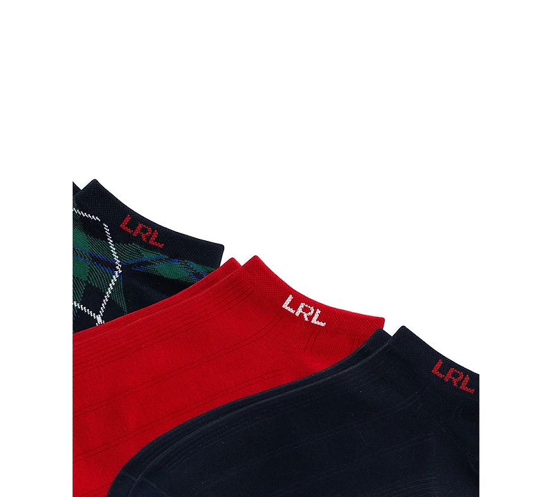 Lauren Ralph Lauren Women's 3-Pk. Blackwatch Tartan Low-Cut Socks