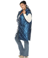 White Mark Plus Metallic Puffer Vest Jacket