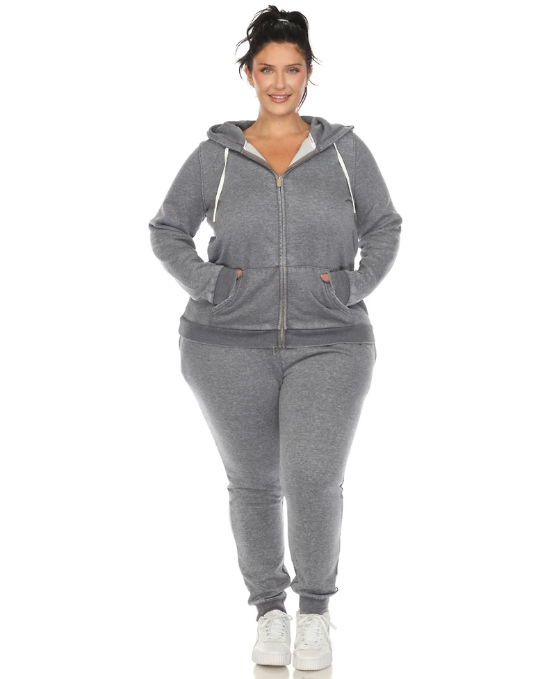 White Mark Plus Size Burnout Jogger Set
