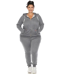 White Mark Plus Size Burnout Jogger Set