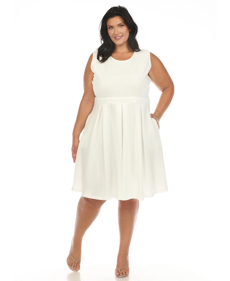 White Mark Plus Fit and Flare Dress