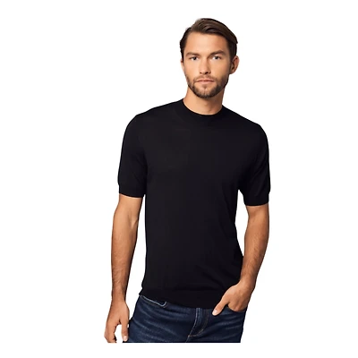 Bellemere New York Men's Essential Cashmere Silk Slim Fit T-Shirt - Consider Sizing Up for a Relaxed