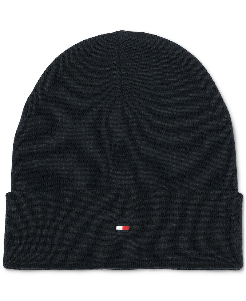 Tommy Hilfiger Men's Flag Embroidery Double Cuff Beanie