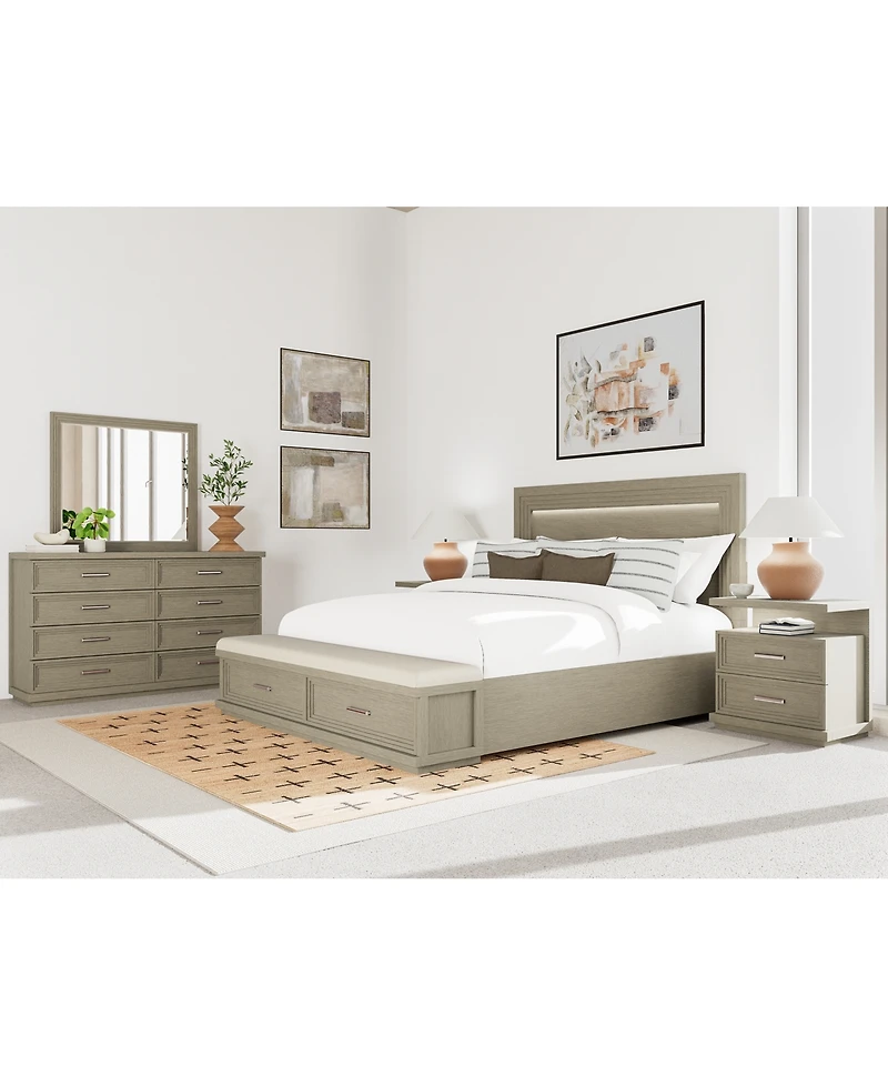 Cascade 3-Pc. Bedroom Set (King Storage Bed, Dresser & Nightstand)