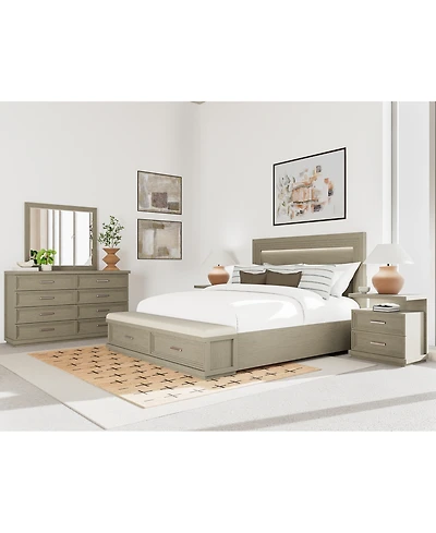 Cascade 3-Pc. Bedroom Set (King Storage Bed, Dresser & Nightstand)