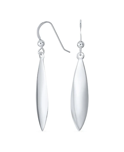 Bling Jewelry Simple Lightweight Geometric Rhombus Leaf Dangle Earrings Sterling Silver Jewelry