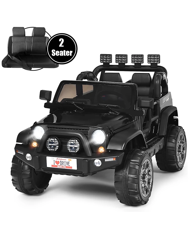 12V Kids Ride On Car 2 Seater Truck Rc Electric Vehicles w/ Storage Room
