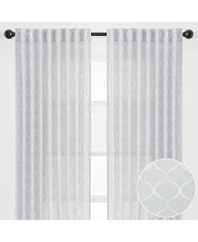 Chanasya Premium 2-Panel Light Filtering Curtains - Semi Sheer for Living Room, Bedroom, Kitchen - 52" x 96" - Vine Sage