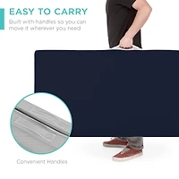 Best Choice Products 4in Thick Folding Portable Midnight Blue Mattress Topper w/ Carry Case