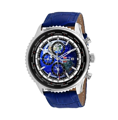 Seapro Men's Meridian World Timer Gmt Blue Dial Watch - SP7132