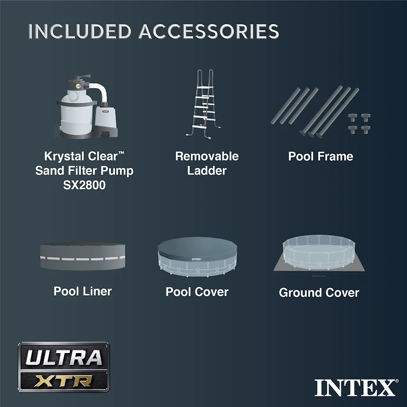 Intex 24' x 52" Ultra Xtr Frame Pool, 2 Floating Loungers and Mega Chill Cooler