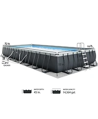 Intex 32' x 16' x 52" Ultra Xtr Rectangular Outdoor Swimming Pool Set with Pump