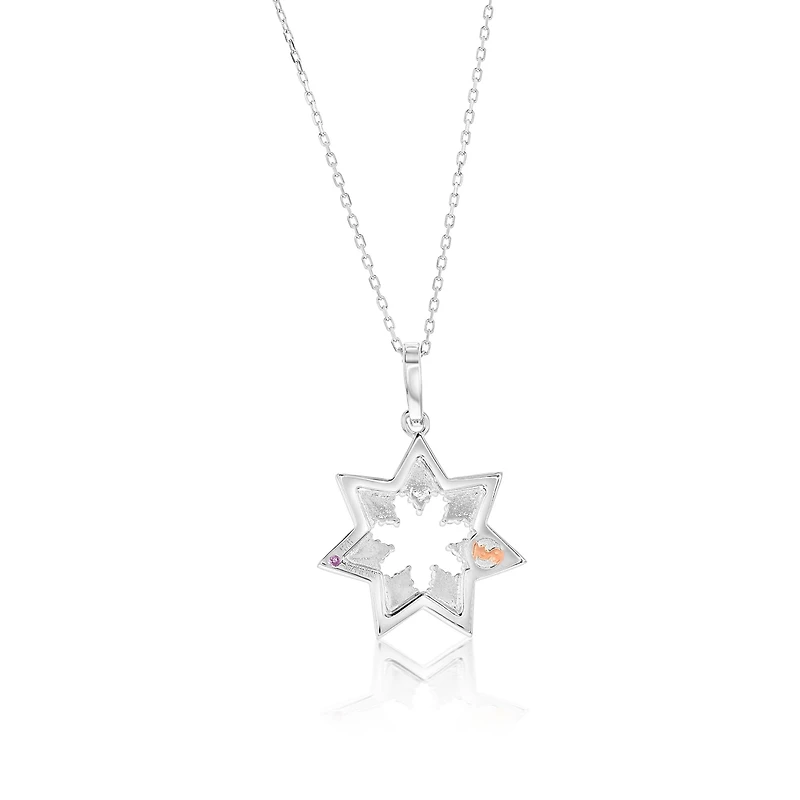 Suzy Levian Sterling Silver White Cubic Zirconia Starburst Drop Pendant