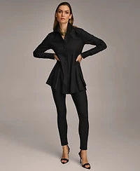 Donna Karan New York Women's A-Line Button Down Poplin Tunic