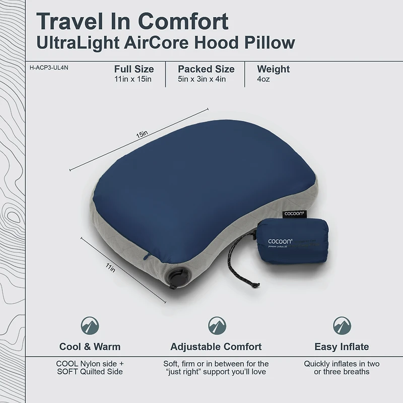 Cocoon - Premium UltraLight AirCore Hood Pillow
