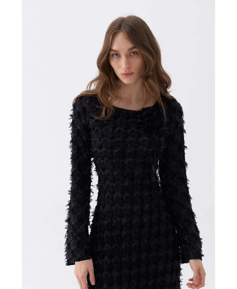 Nocturne Women's Backless Long Sleeve Maxi Dress
