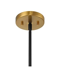 Possini Euro Design Nyack 25" Modern Pendant Chandelier Ceiling Light Fixture Dining Room Over Table Open Frame 5-Light Black Gold Finish