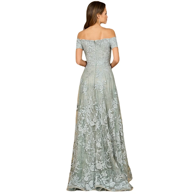 Lara Women's Off-shoulder, A-line gown