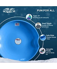 Flexible Flyer Flying Saucer 26" Plastic Snow Sled for Kids and Adults, Blue