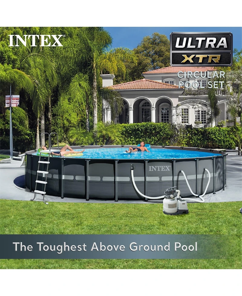 Intex Ultra Frame 26 Foot x 52 Inch Round Above Ground Outdoor Swimming Pool Set