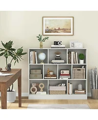 10-Cube Bookcase for Kids 41"Wooden Toy Storage Organizer Kid s Room