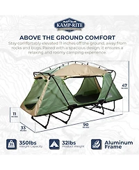 Kamp-Rite Oversized Quick Setup 1 Person Cot, Lounge Chair, & Tent, w/Domed Top