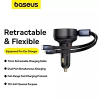 Baseus Car Charger 60W Dual Port Cigarette Lighter Car Charger