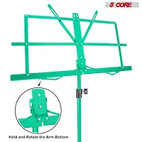 5 Core Music Stand Adjustable Desktop Book Stands Portable Sheet Holder All Metal Foldable Bookstand