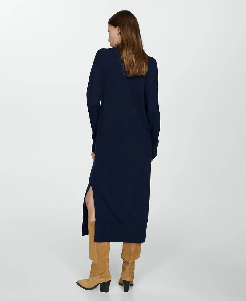 Mango Women's Round-Neck Knitted Dress