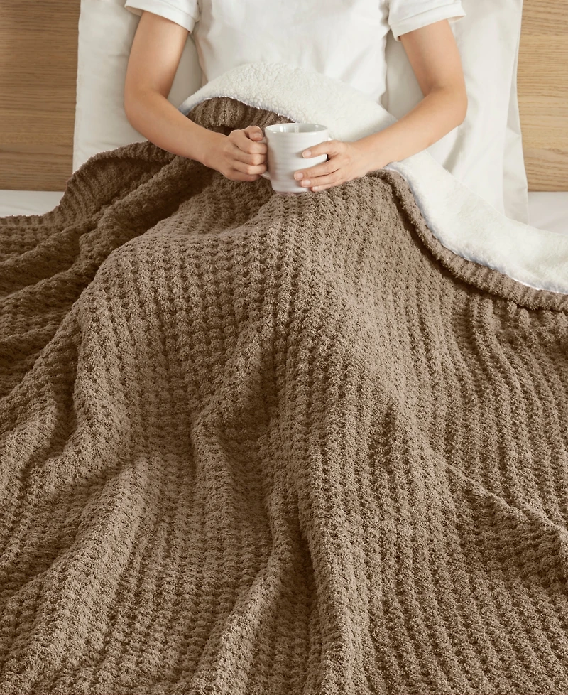 Madison Park Rowan Waffle Knit Chenille Throw, 50" x 60"