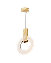 Cwi Lighting 12" Metal Anello Led Mini Pendant