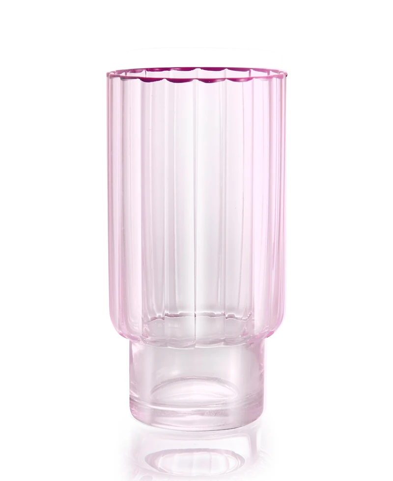 Qualia Glass Cranberry Highball Glasses, Set of 4