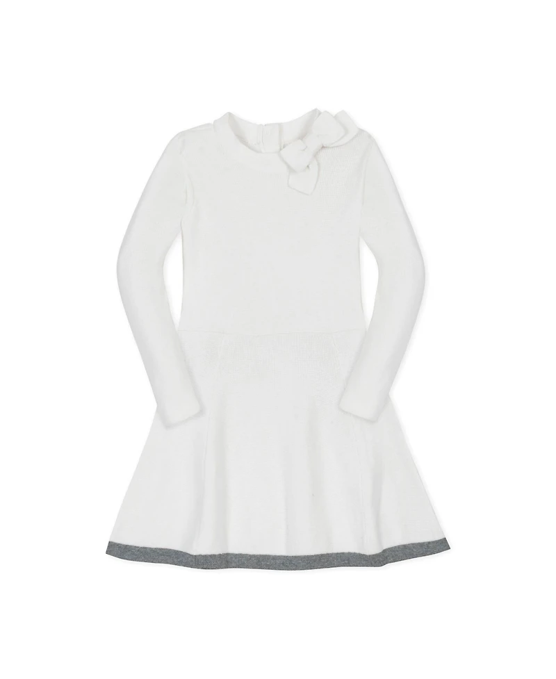 Hope & Henry Baby Girls Organic Long Sleeve Mock Neck Bow Detail Sweater Dress