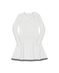 Hope & Henry Baby Girls Organic Long Sleeve Mock Neck Bow Detail Sweater Dress