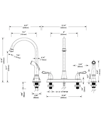 Slickblue Two-Handle Kitchen Faucet with Pull-Out Side Sprayer Versatile and Functional Design