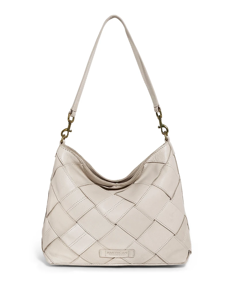 American Leather Co. Mercer Woven Top Zip Hobo