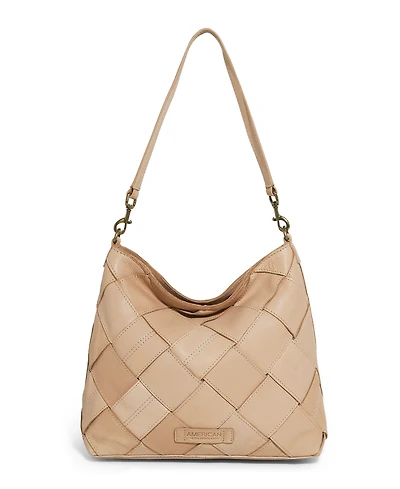 American Leather Co. Mercer Woven Top Zip Hobo