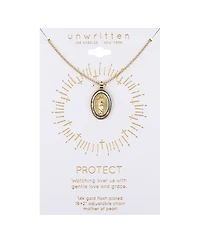Unwritten Light Blue Enamel Saint Pendant Necklace