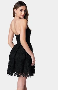 Bebe Women's Straples Lace Cupcake Dress