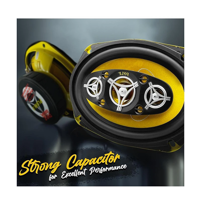 Pyle 6'' x 9'' Eight-Way Car Speakers, 500 Watt