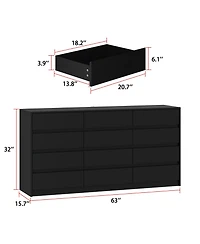 Homsee White Chest of Drawers for Home Storage with 12-Drawer