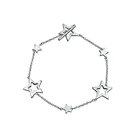 Bling Jewelry Celestial American Usa Patriotic Open Stars Rock Star Bracelet .925 Sterling Silver Toggle Clasp