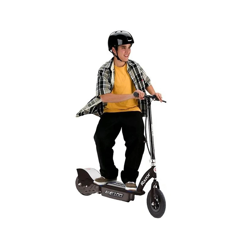 Razor E100 Motorized Rechargeable Kids Toy Electric Scooters, 1 Black & 1 Blue