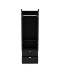 Vicco Armoire Wardrove 76" H, Hanging Rod, 2 Drawers, 1 Shelf