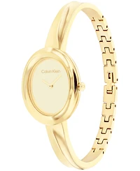 Calvin Klein Women Twisted Bezel Gold-tone Stainless Steel Bracelet Watch 24mm