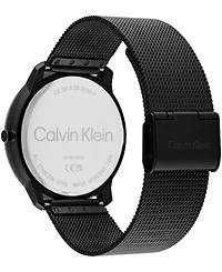 Calvin Klein Unisex Iconic Ionic Plated Black Stainless Steel Mesh Bracelet Watch 40mm