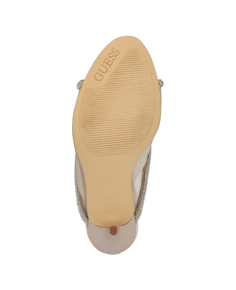 Guess Women's Mansa Embellished Mesh Stiletto Mules