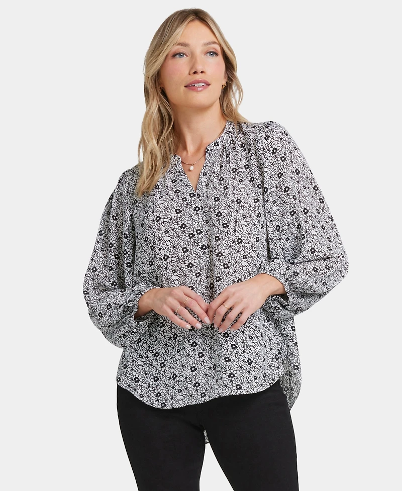 Nydj Women's Puff Sleeve Popover Top