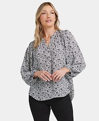 Nydj Women's Puff Sleeve Popover Top