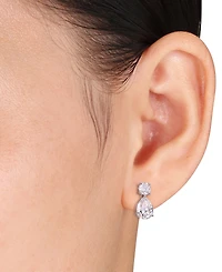 Moissanite Pear & Round Drop Earrings (5 ct. t.w.) in Sterling Silver